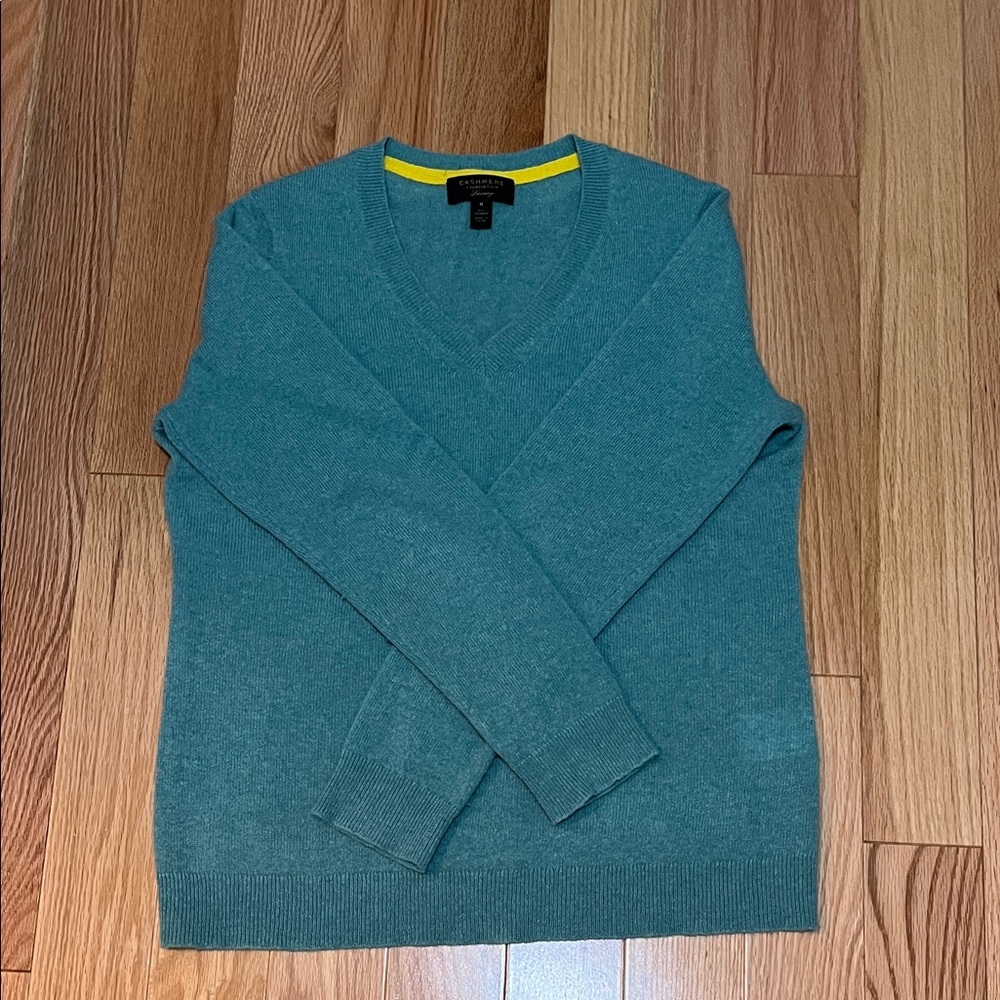 Cashmere Charter Club Teal V-Neck Sweater